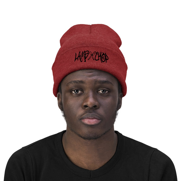 embroidered lambxchop beanie