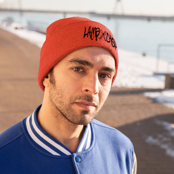 embroidered lambxchop beanie