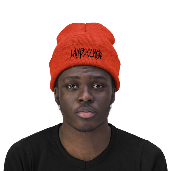 embroidered lambxchop beanie
