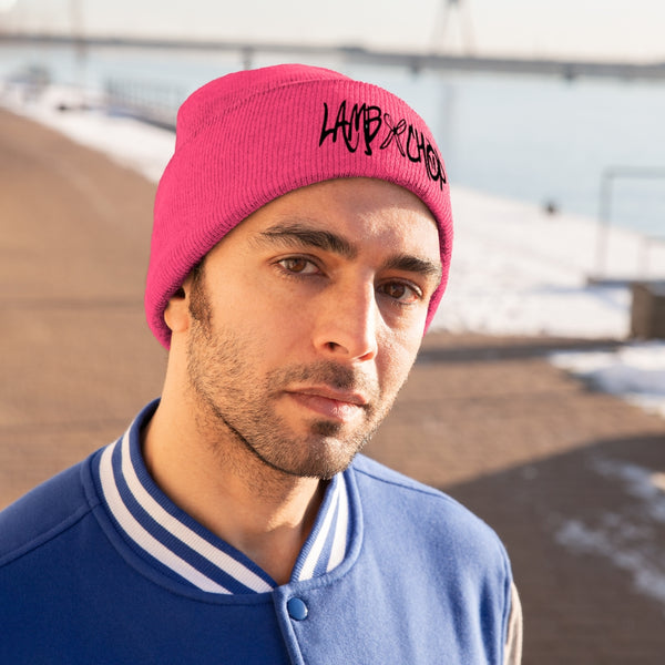 embroidered lambxchop beanie