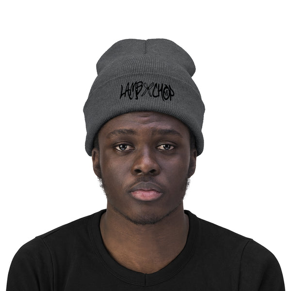 embroidered lambxchop beanie